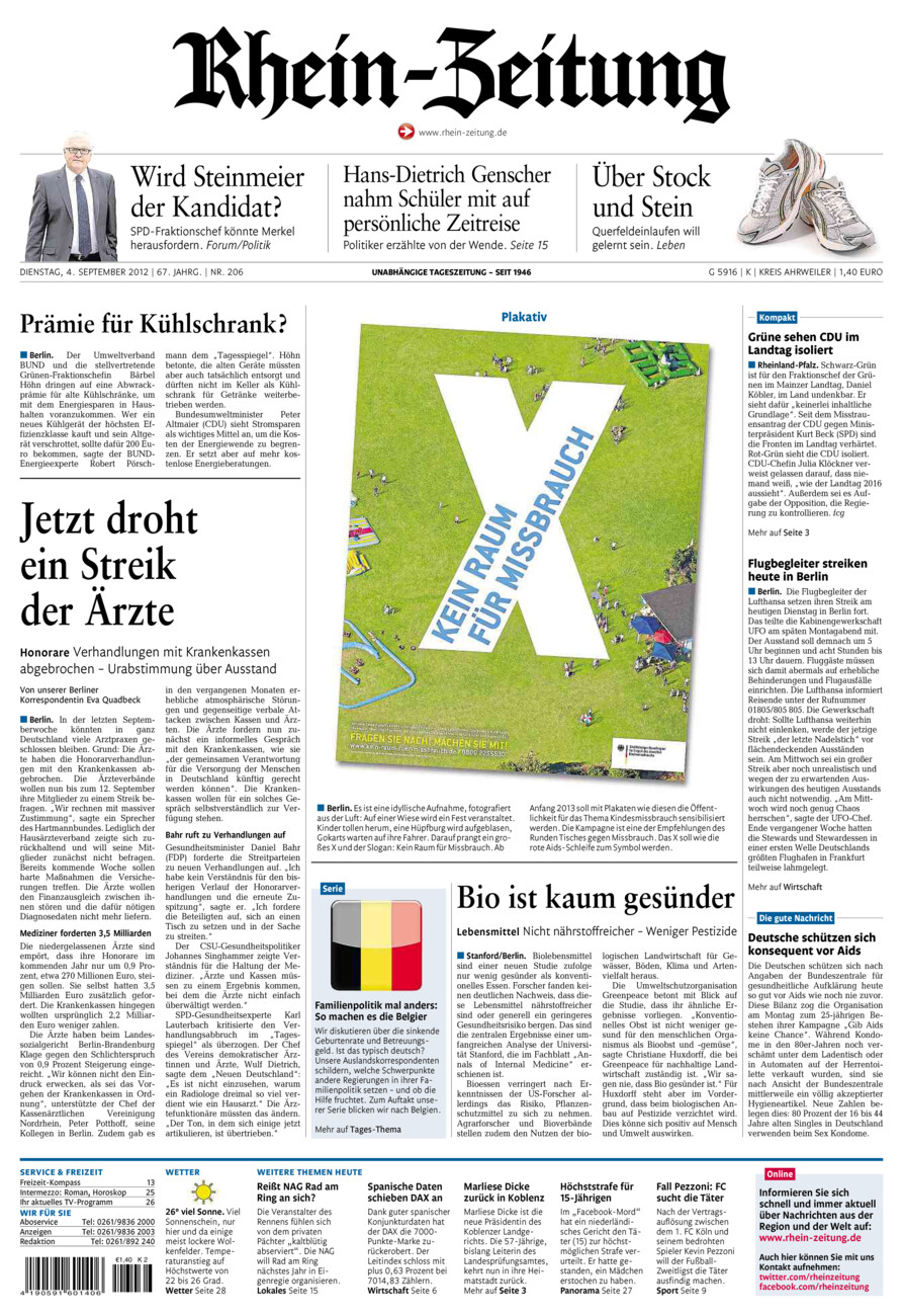 Rhein-Zeitung Kreis Ahrweiler vom Dienstag, 04.09.2012