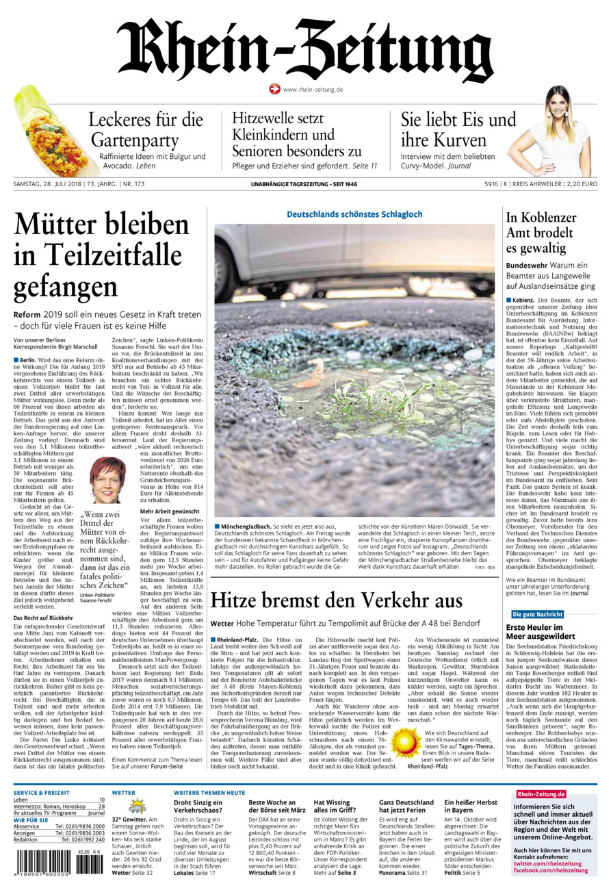 Rhein-Zeitung Kreis Ahrweiler vom Samstag, 28.07.2018