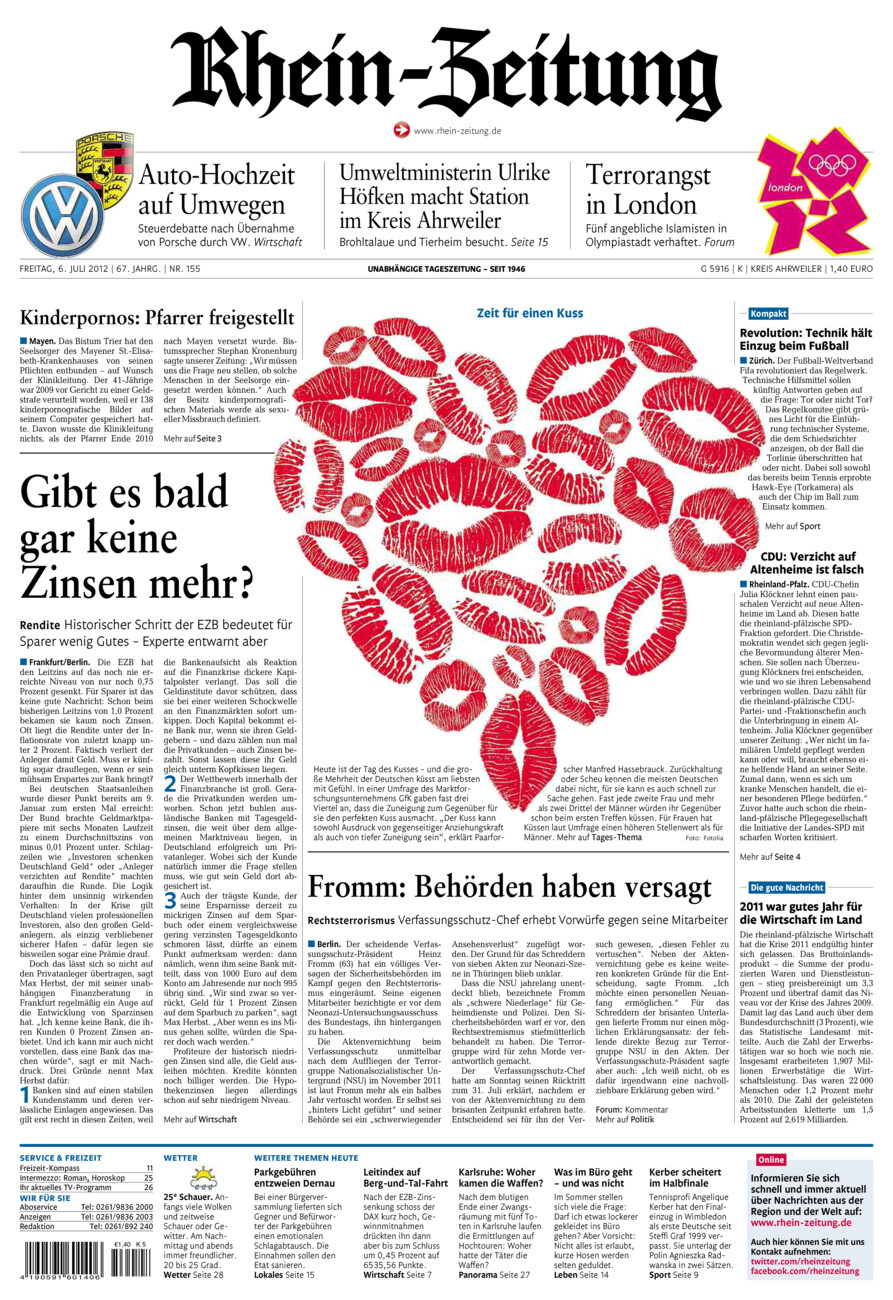 Rhein-Zeitung Kreis Ahrweiler vom Freitag, 06.07.2012