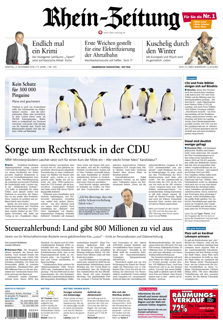 Rhein-Zeitung Kreis Ahrweiler vom Samstag, 03.11.2018