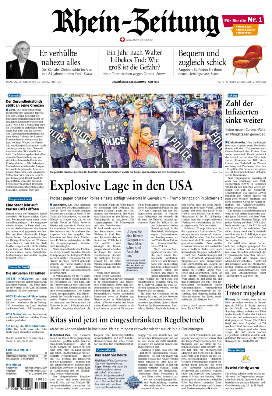 Rhein-Zeitung Kreis Ahrweiler vom Dienstag, 02.06.2020