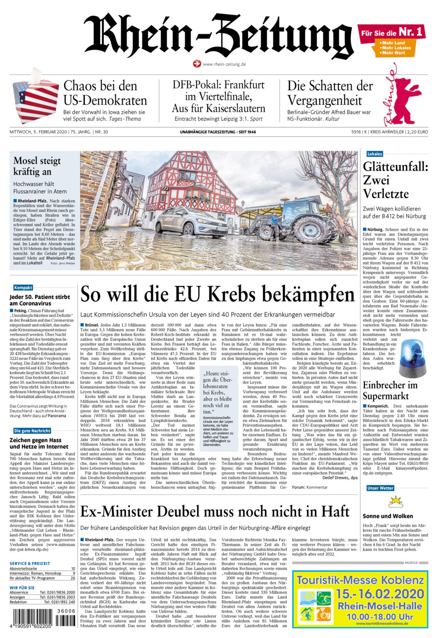 Rhein-Zeitung Kreis Ahrweiler vom Mittwoch, 05.02.2020