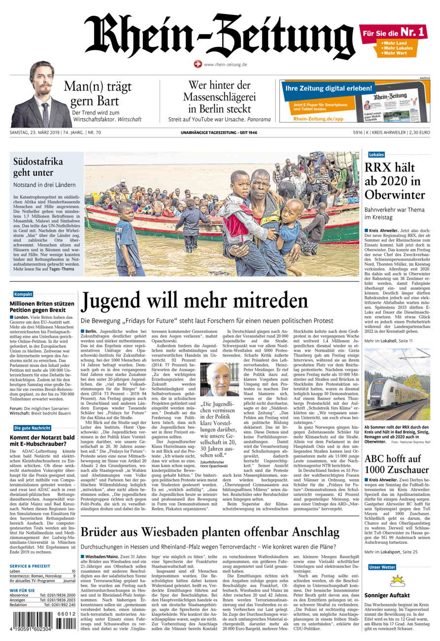 Rhein-Zeitung Kreis Ahrweiler vom Samstag, 23.03.2019