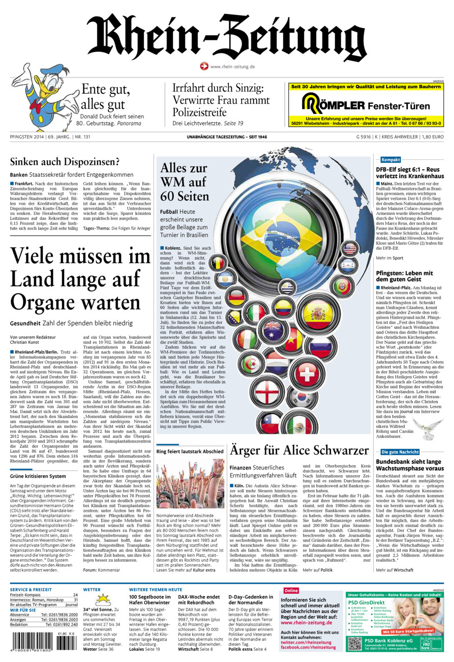 Rhein-Zeitung Kreis Ahrweiler vom Samstag, 07.06.2014
