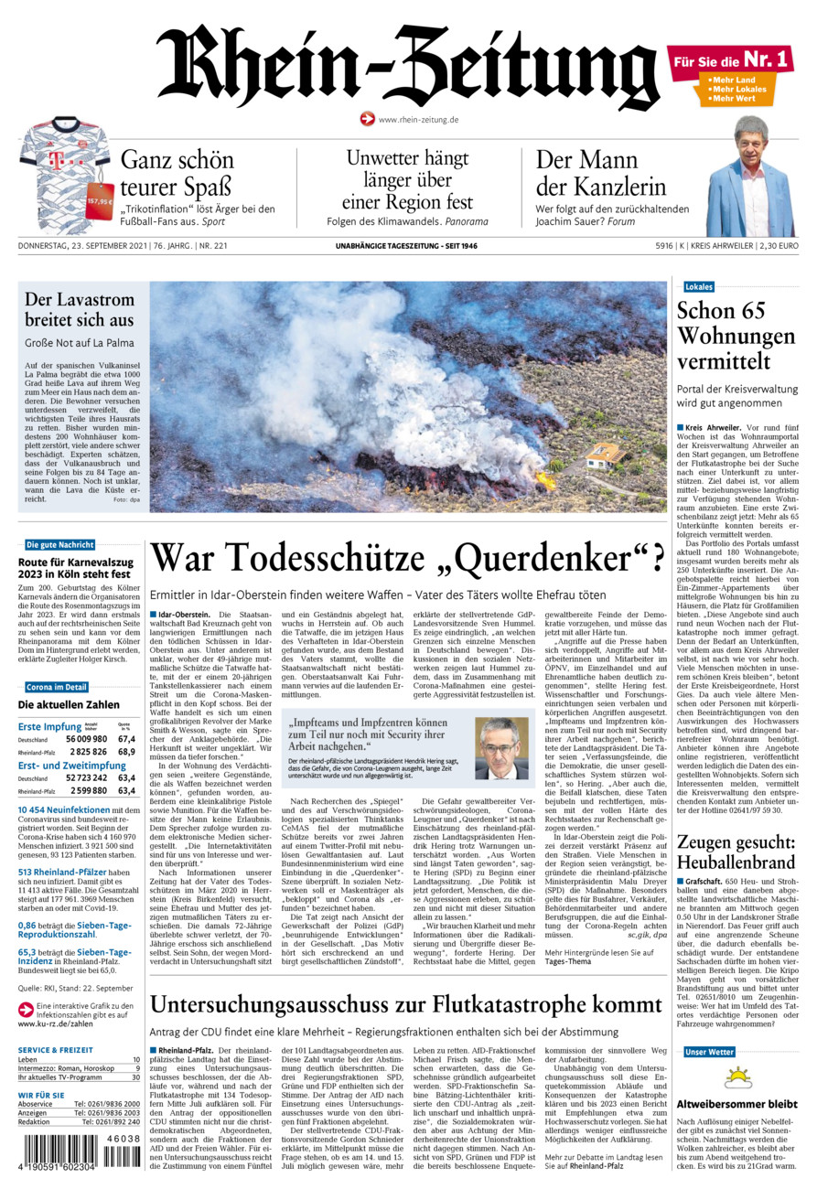 Rhein-Zeitung Kreis Ahrweiler vom Donnerstag, 23.09.2021