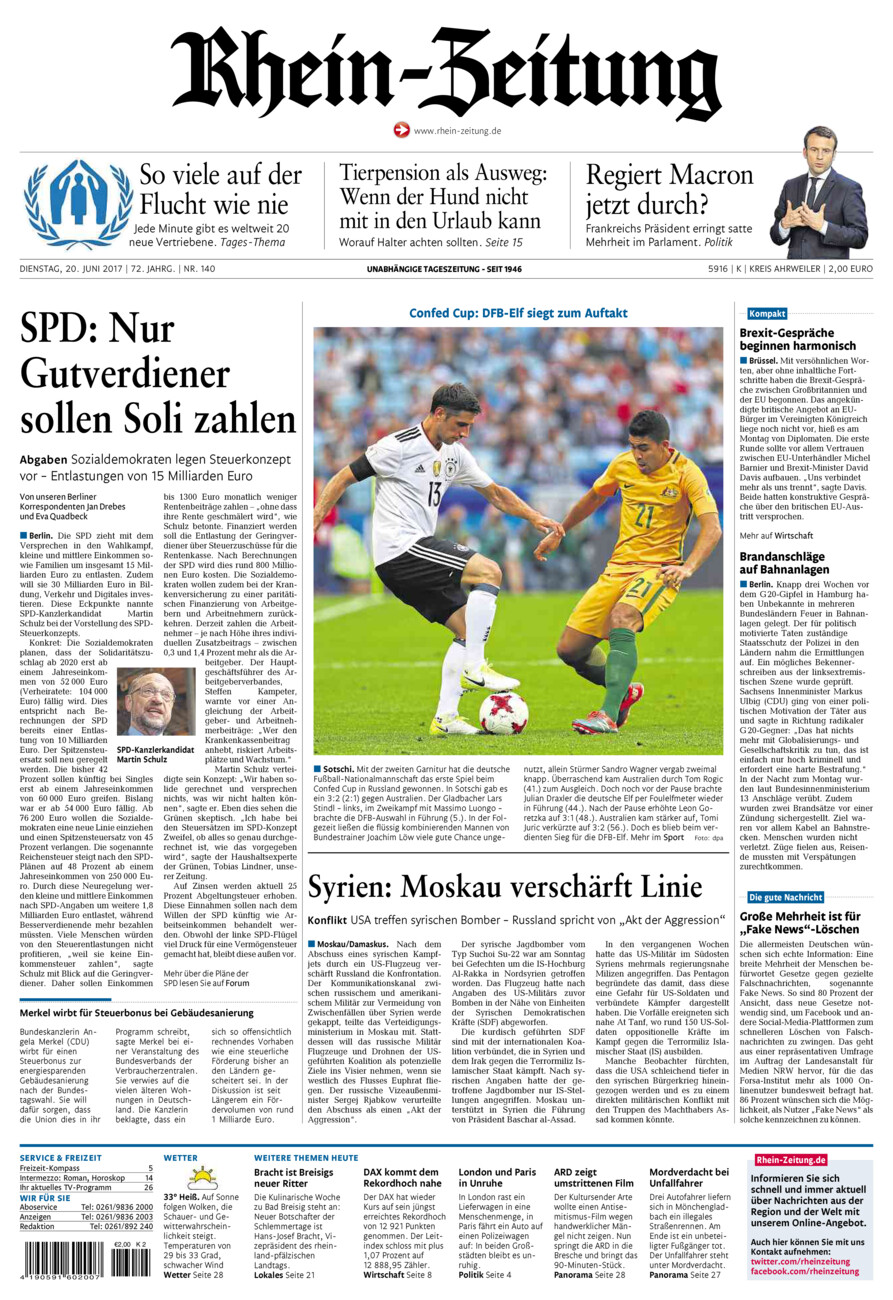 Rhein-Zeitung Kreis Ahrweiler vom Dienstag, 20.06.2017