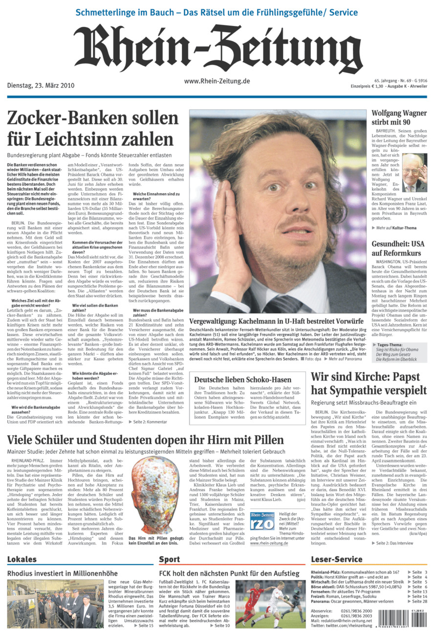 Rhein-Zeitung Kreis Ahrweiler vom Dienstag, 23.03.2010