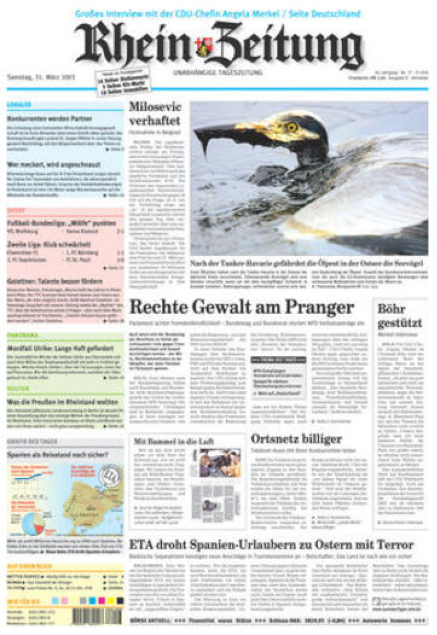 Rhein-Zeitung Kreis Ahrweiler vom Samstag, 31.03.2001