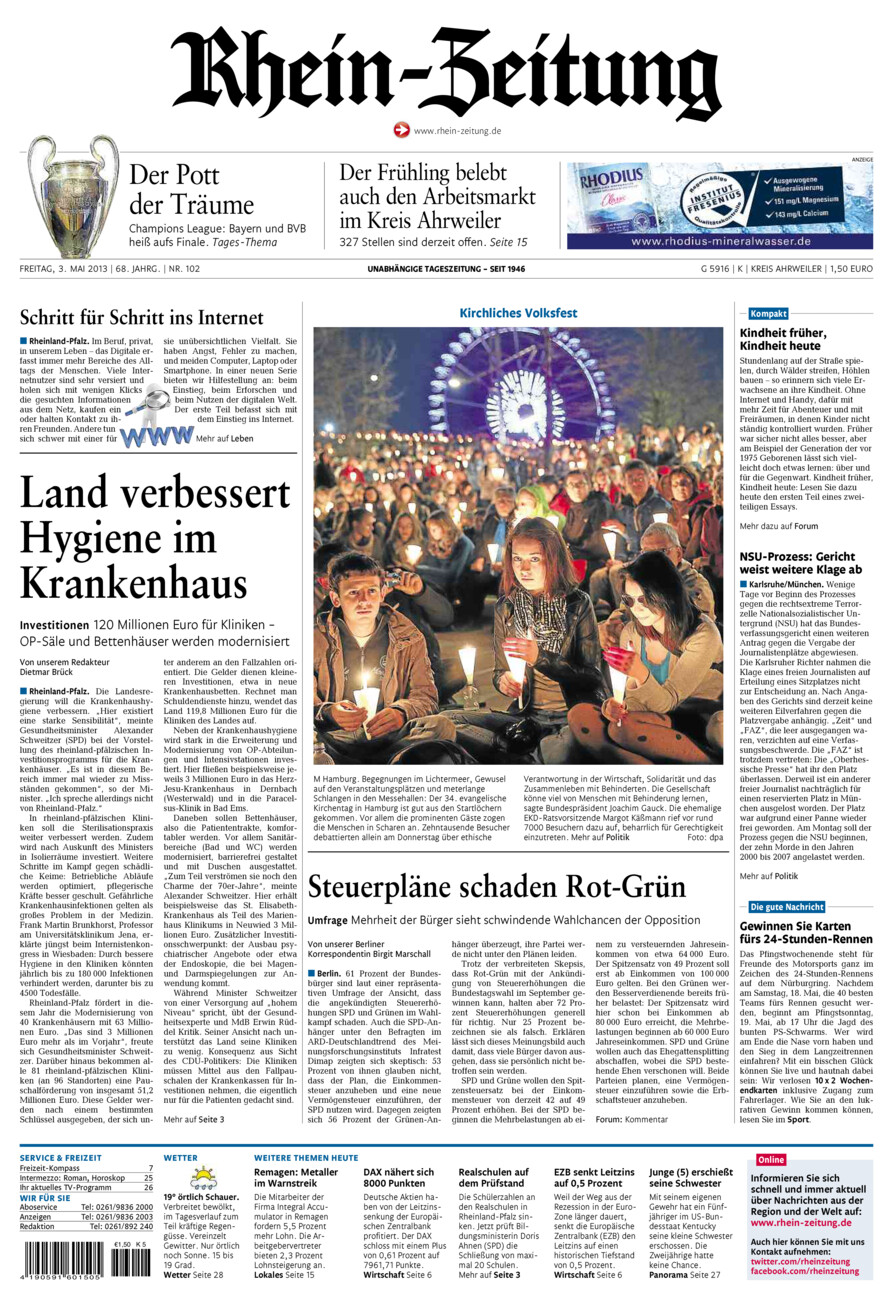 Rhein-Zeitung Kreis Ahrweiler vom Freitag, 03.05.2013