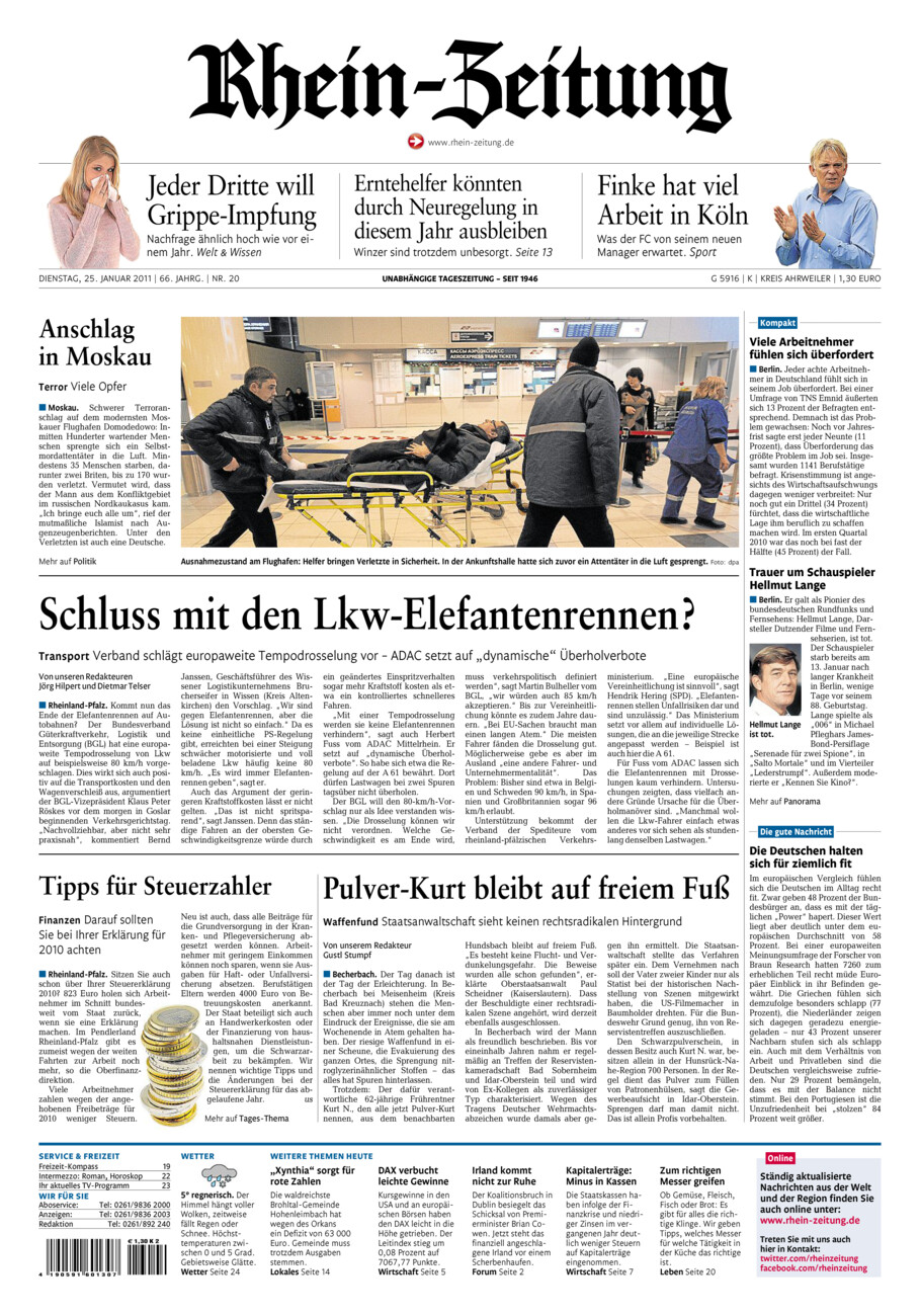 Rhein-Zeitung Kreis Ahrweiler vom Dienstag, 25.01.2011