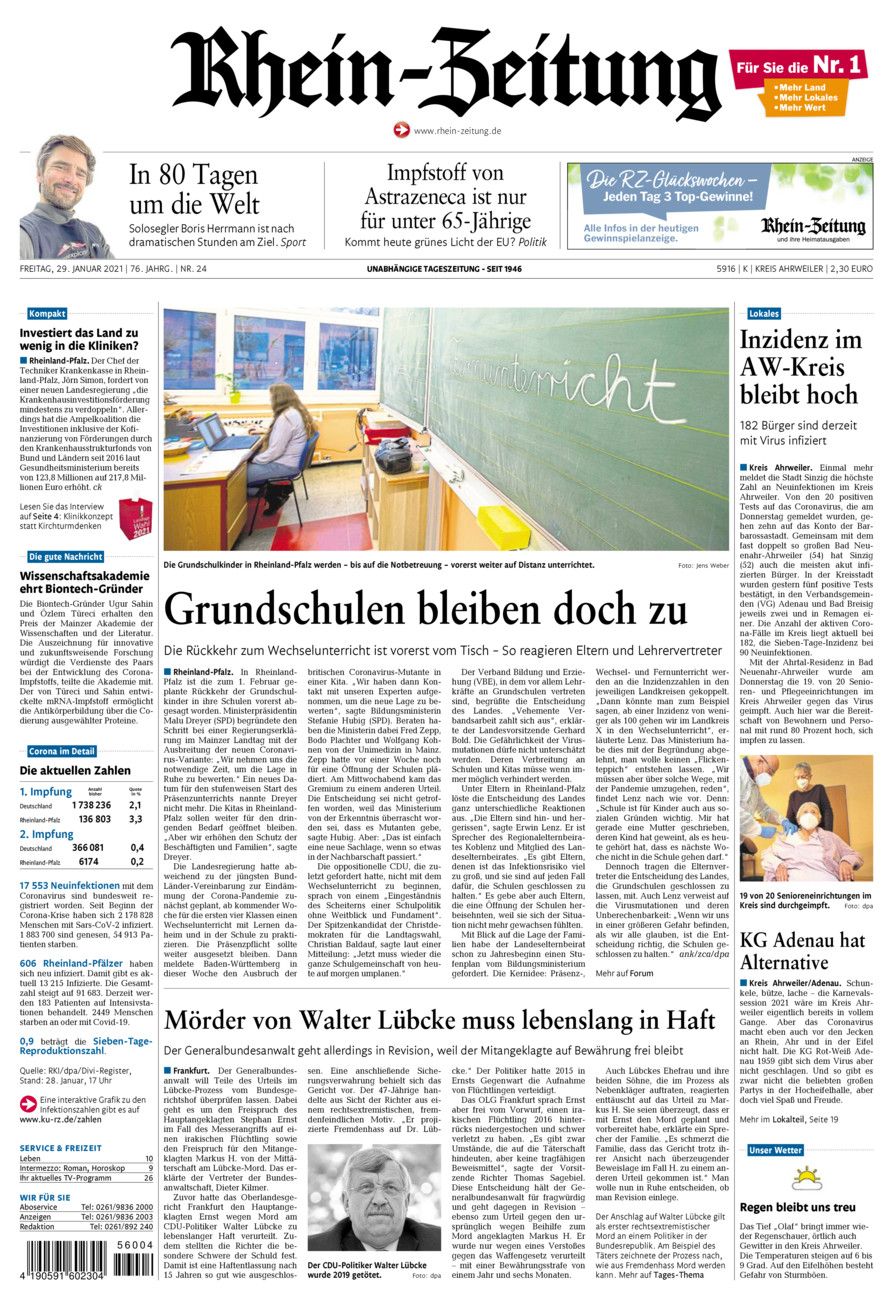 Rhein-Zeitung Kreis Ahrweiler vom Freitag, 29.01.2021