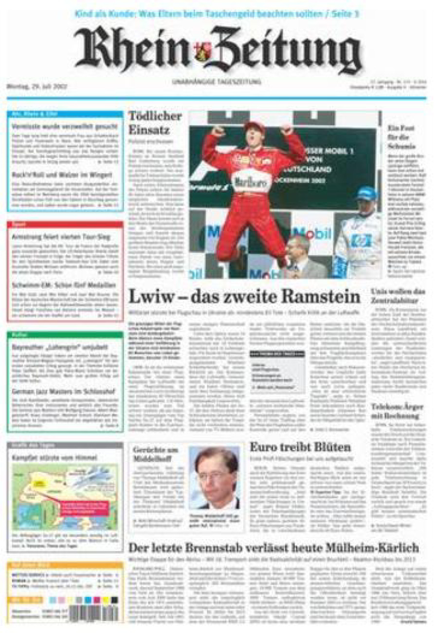 Rhein-Zeitung Kreis Ahrweiler vom Montag, 29.07.2002