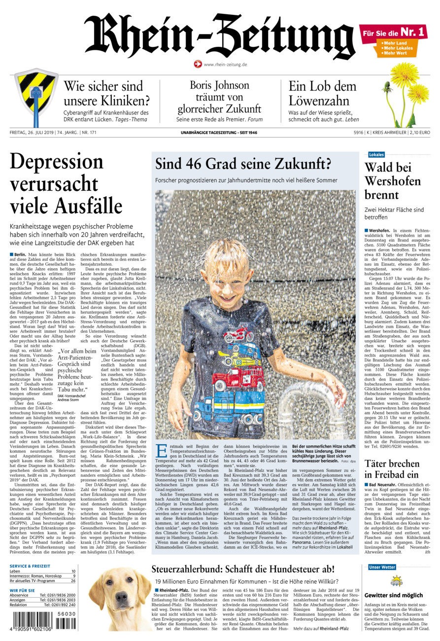 Rhein-Zeitung Kreis Ahrweiler vom Freitag, 26.07.2019