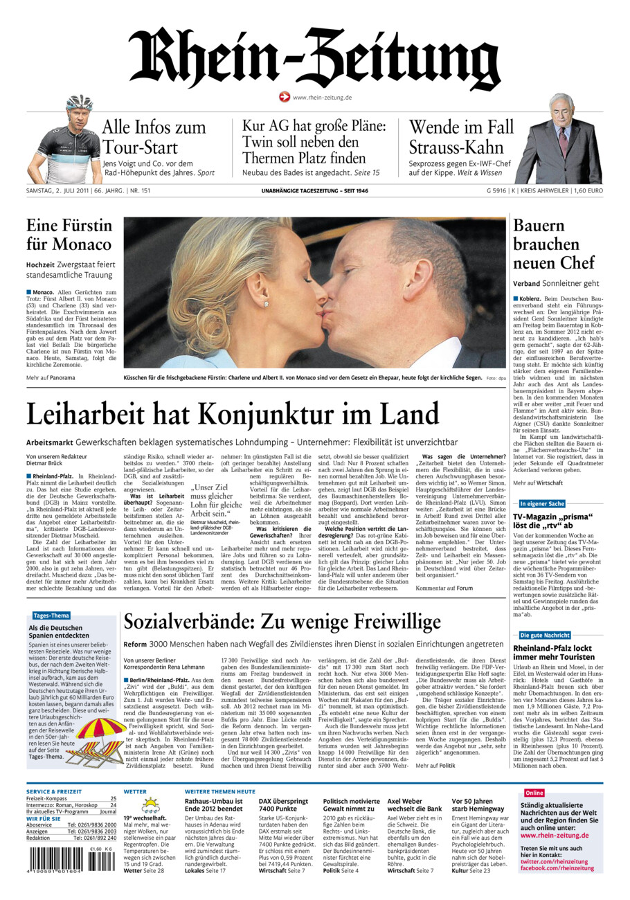 Rhein-Zeitung Kreis Ahrweiler vom Samstag, 02.07.2011