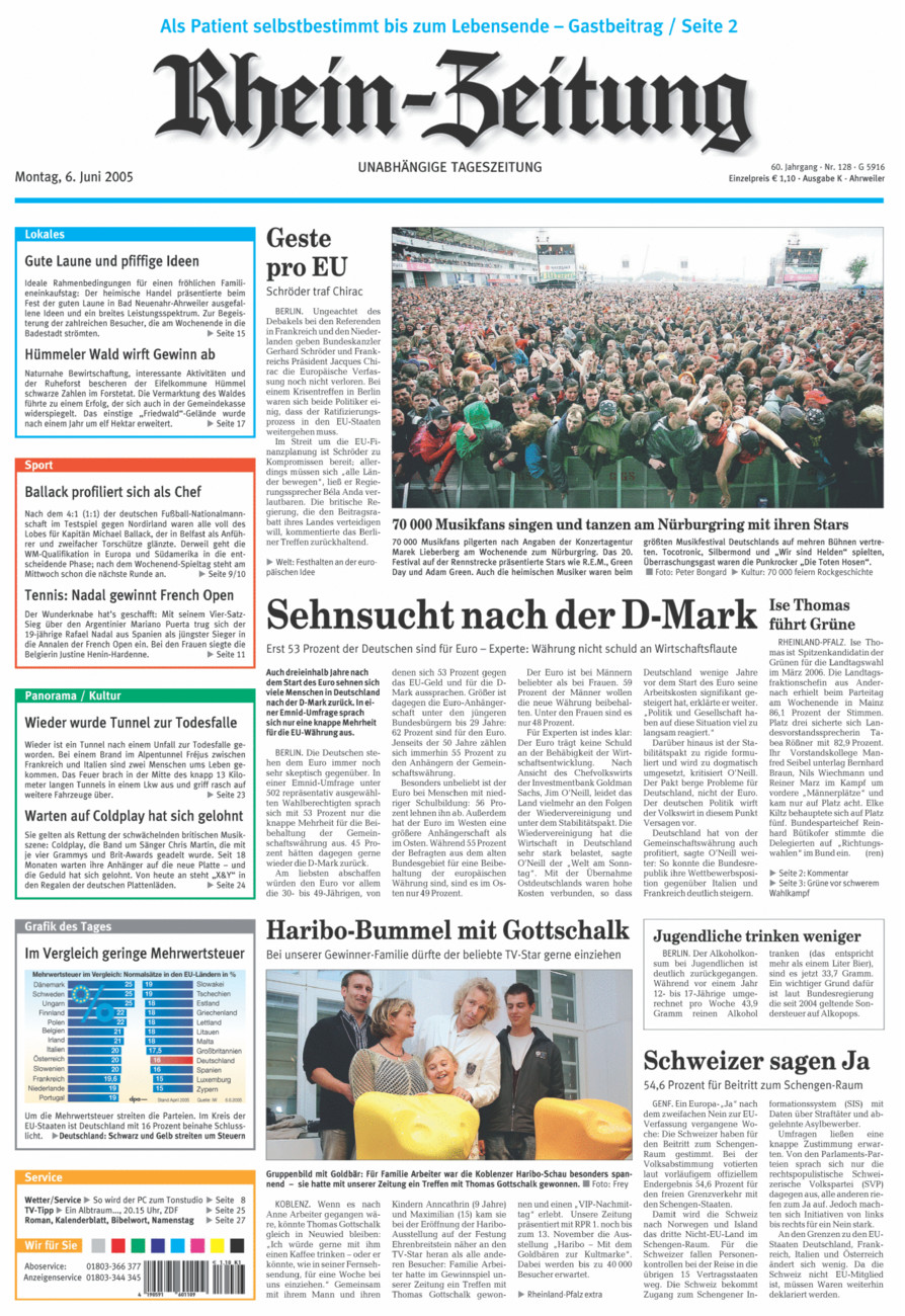 Rhein-Zeitung Kreis Ahrweiler vom Montag, 06.06.2005
