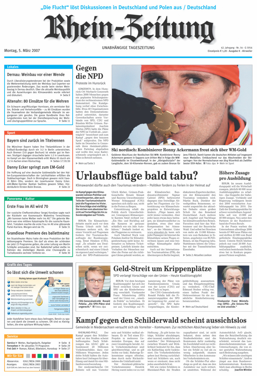 Rhein-Zeitung Kreis Ahrweiler vom Montag, 05.03.2007