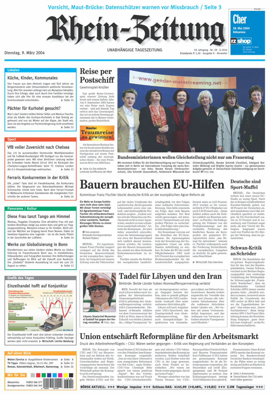 Rhein-Zeitung Kreis Ahrweiler vom Dienstag, 09.03.2004