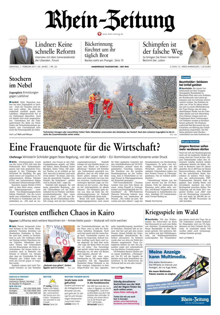 Rhein-Zeitung Kreis Ahrweiler vom Dienstag, 01.02.2011
