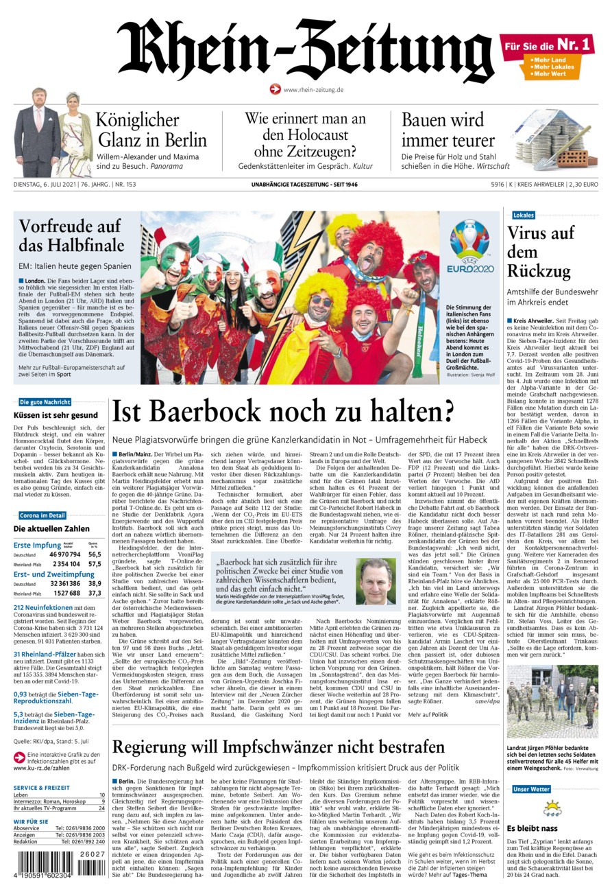 Rhein-Zeitung Kreis Ahrweiler vom Dienstag, 06.07.2021