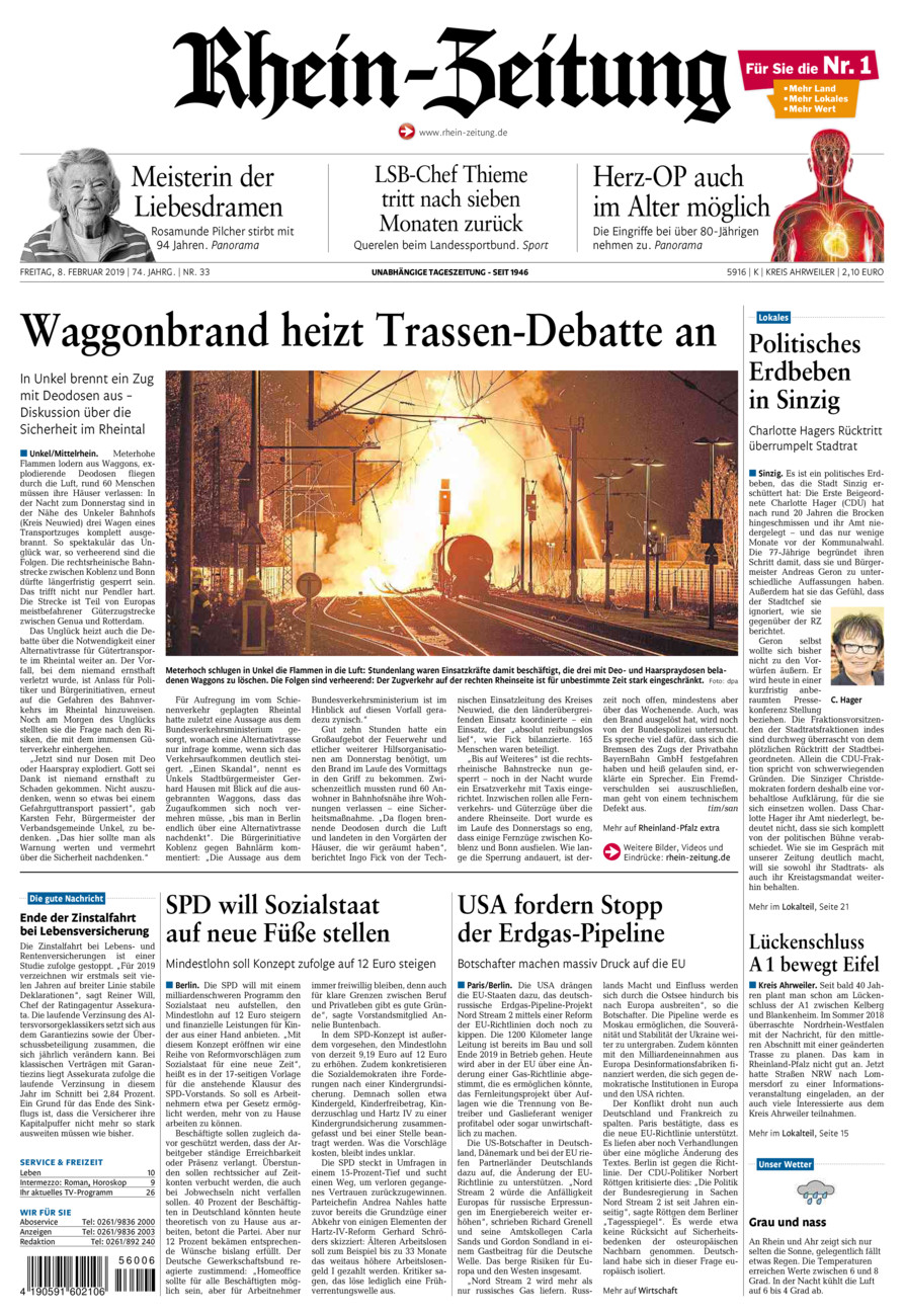 Rhein-Zeitung Kreis Ahrweiler vom Freitag, 08.02.2019
