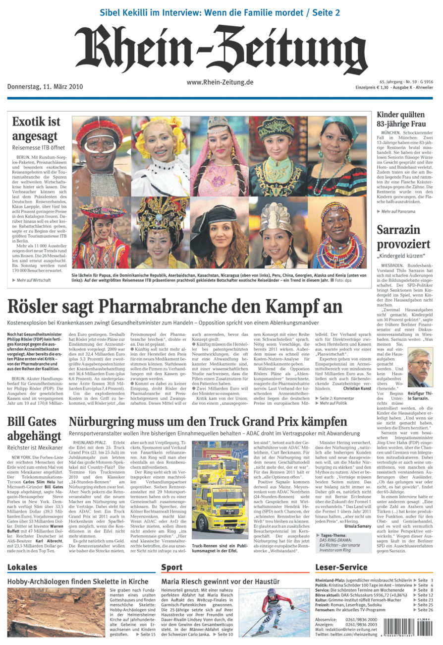 Rhein-Zeitung Kreis Ahrweiler vom Donnerstag, 11.03.2010