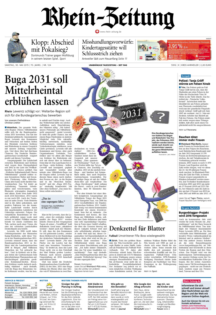 Rhein-Zeitung Kreis Ahrweiler vom Samstag, 30.05.2015