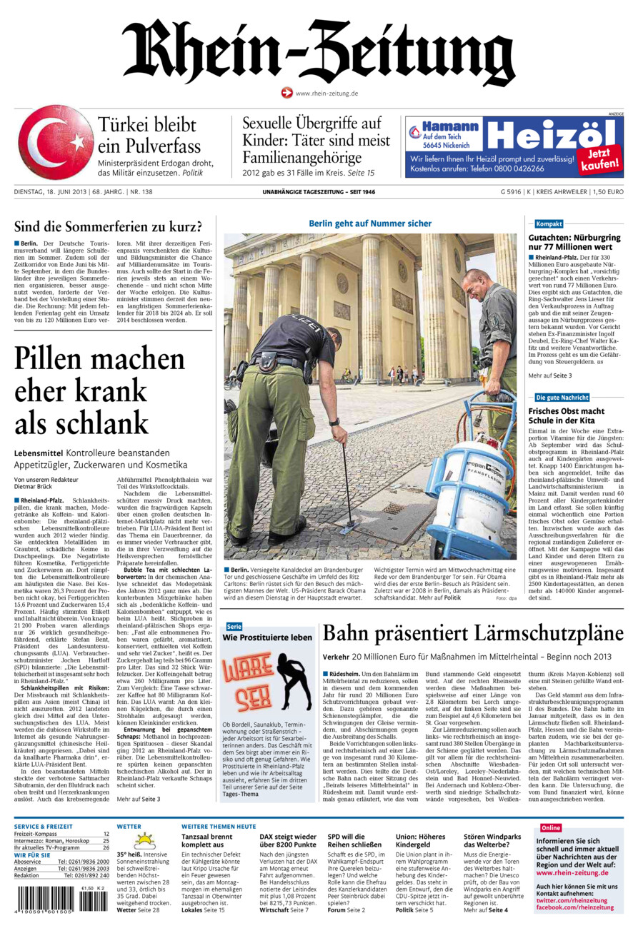 Rhein-Zeitung Kreis Ahrweiler vom Dienstag, 18.06.2013