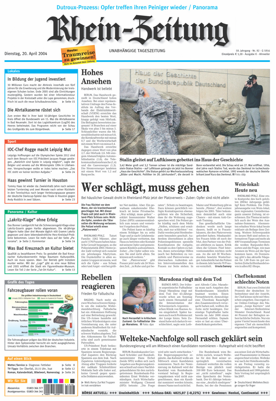 Rhein-Zeitung Kreis Ahrweiler vom Dienstag, 20.04.2004