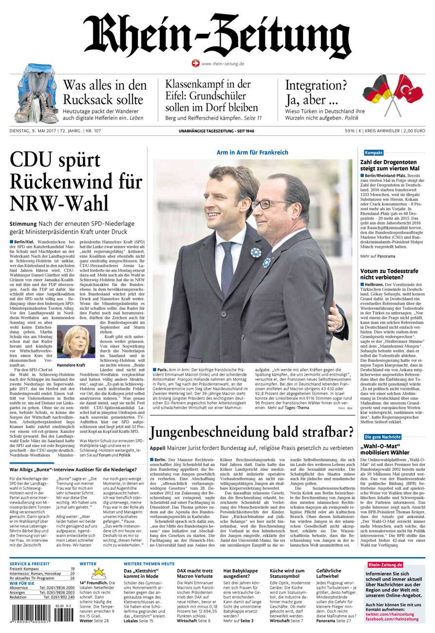 Rhein-Zeitung Kreis Ahrweiler vom Dienstag, 09.05.2017