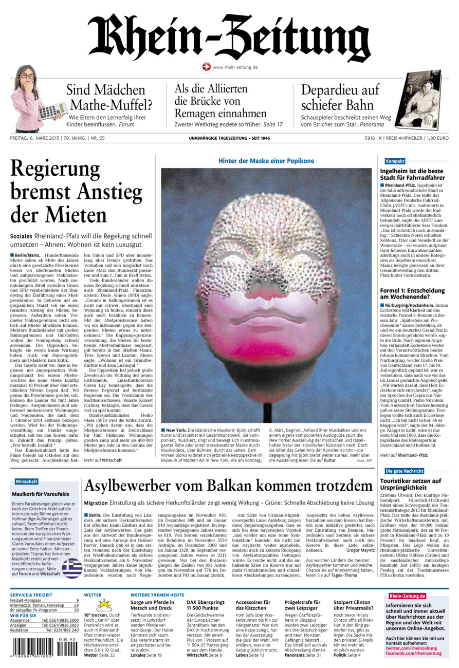 Rhein-Zeitung Kreis Ahrweiler vom Freitag, 06.03.2015