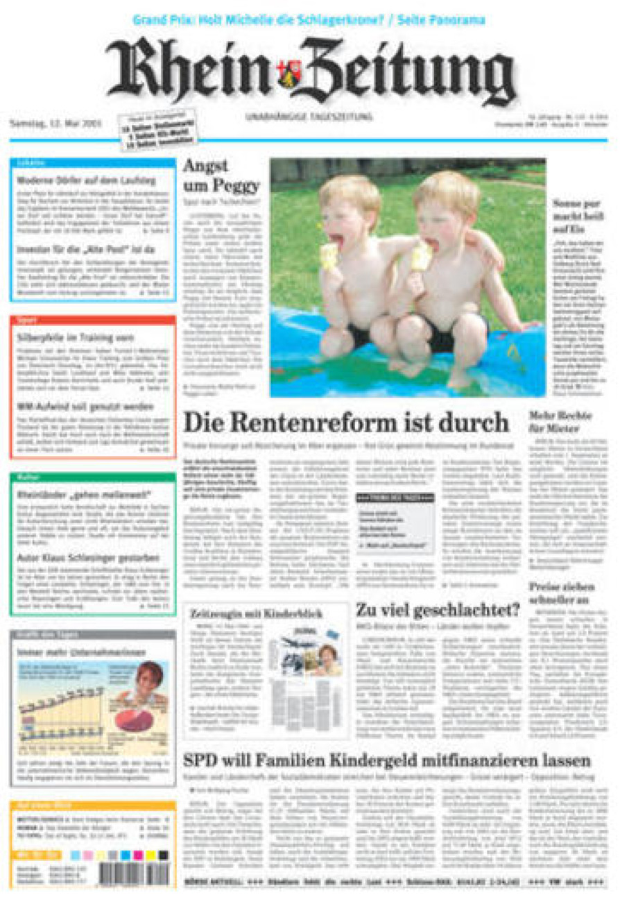Rhein-Zeitung Kreis Ahrweiler vom Samstag, 12.05.2001