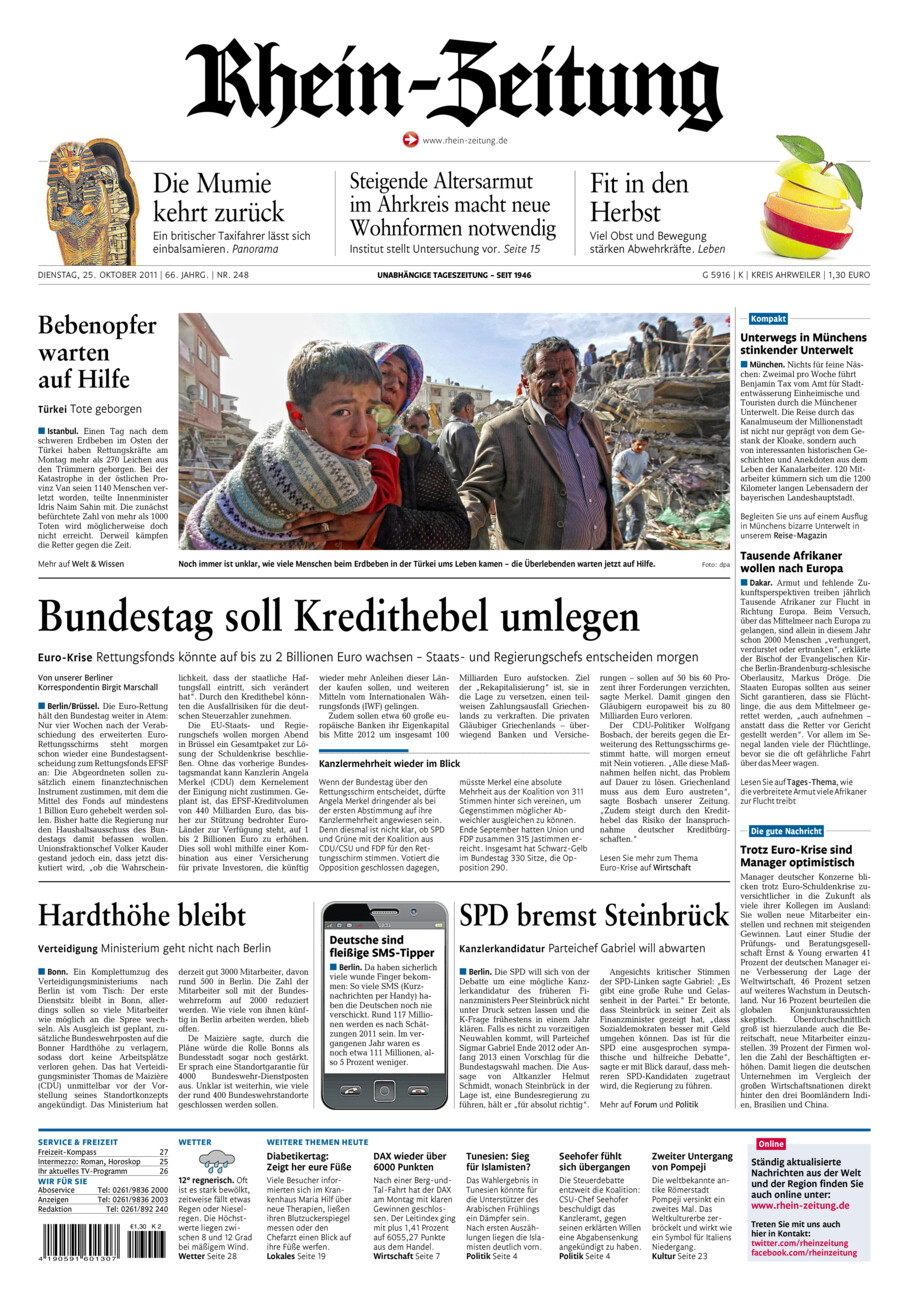 Rhein-Zeitung Kreis Ahrweiler vom Dienstag, 25.10.2011