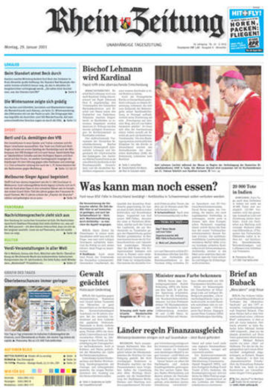 Rhein-Zeitung Kreis Ahrweiler vom Montag, 29.01.2001