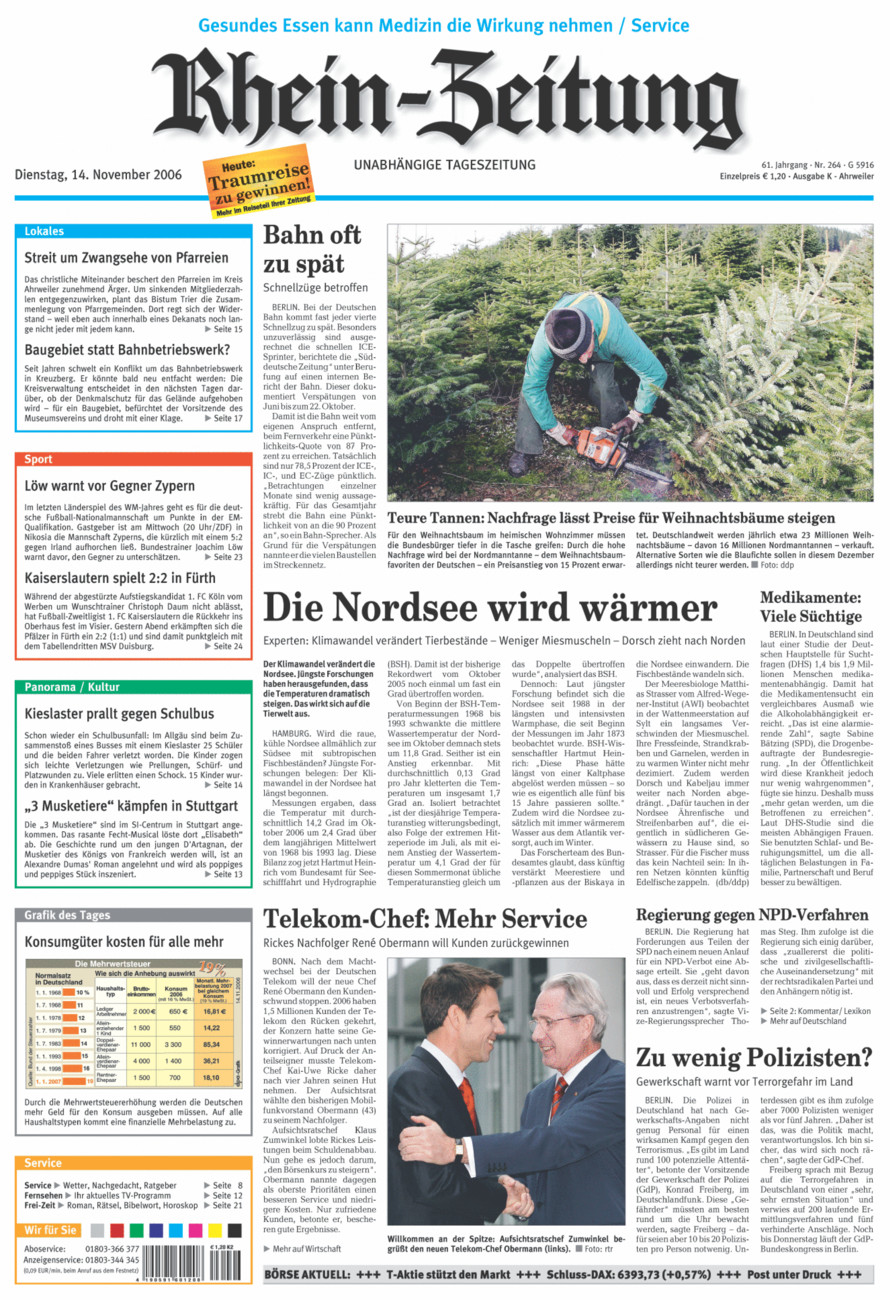 Rhein-Zeitung Kreis Ahrweiler vom Dienstag, 14.11.2006