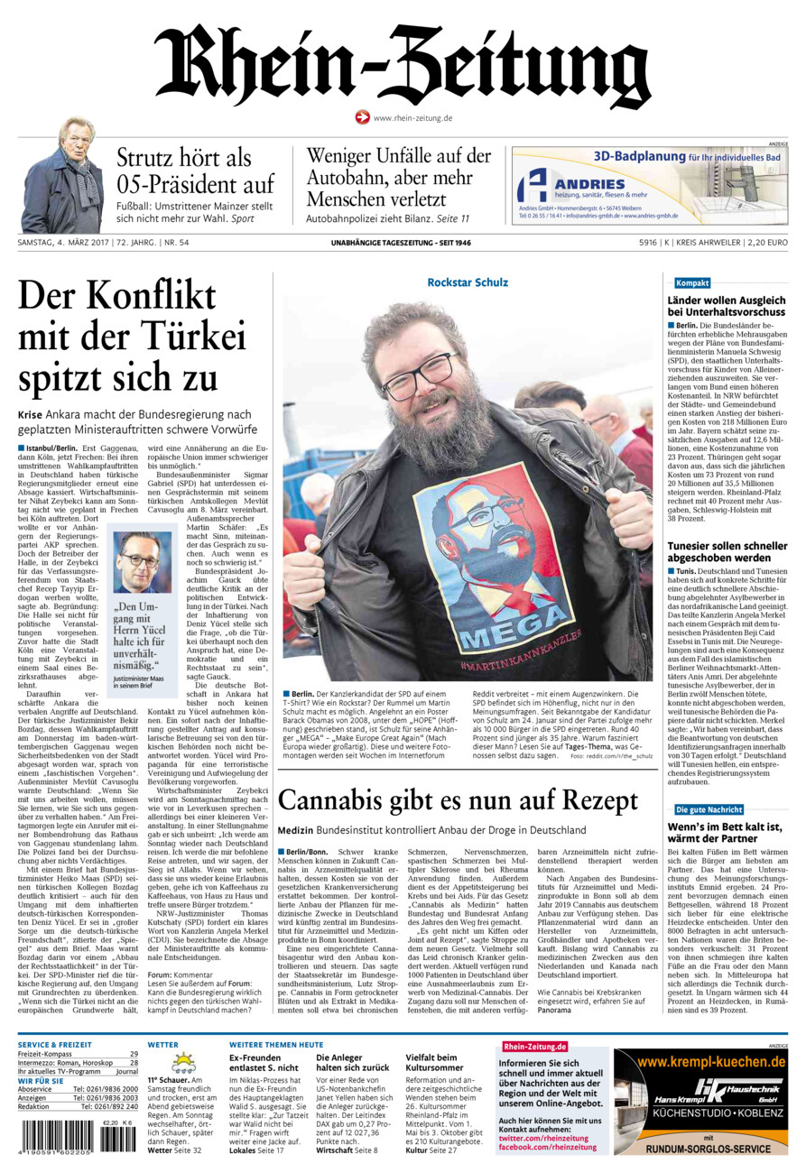 Rhein-Zeitung Kreis Ahrweiler vom Samstag, 04.03.2017