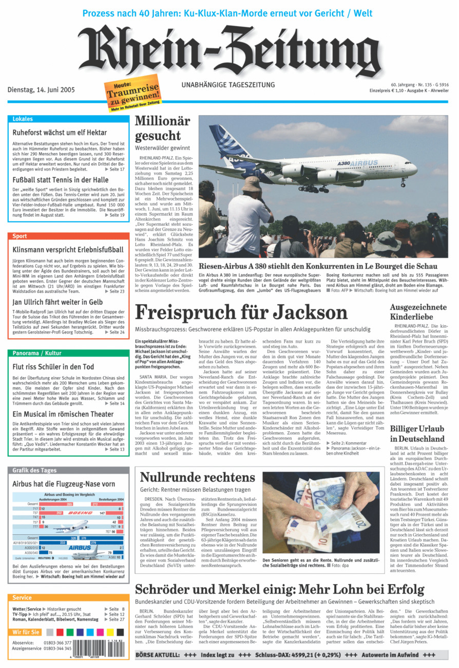 Rhein-Zeitung Kreis Ahrweiler vom Dienstag, 14.06.2005