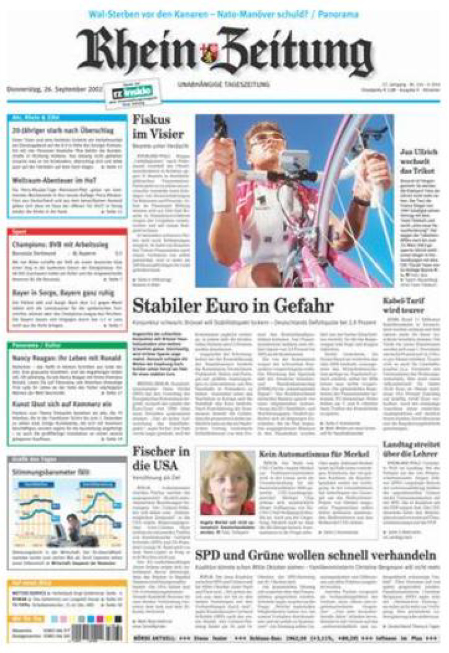 Rhein-Zeitung Kreis Ahrweiler vom Donnerstag, 26.09.2002