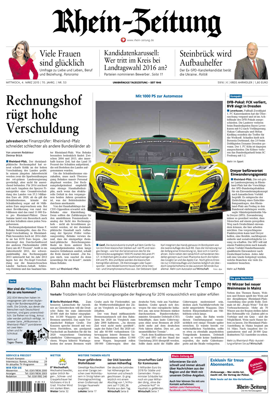 Rhein-Zeitung Kreis Ahrweiler vom Mittwoch, 04.03.2015