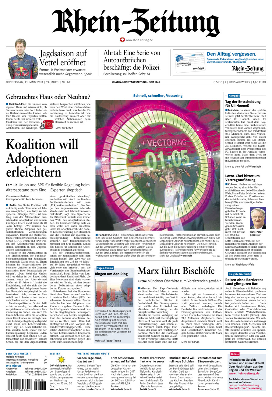 Rhein-Zeitung Kreis Ahrweiler vom Donnerstag, 13.03.2014