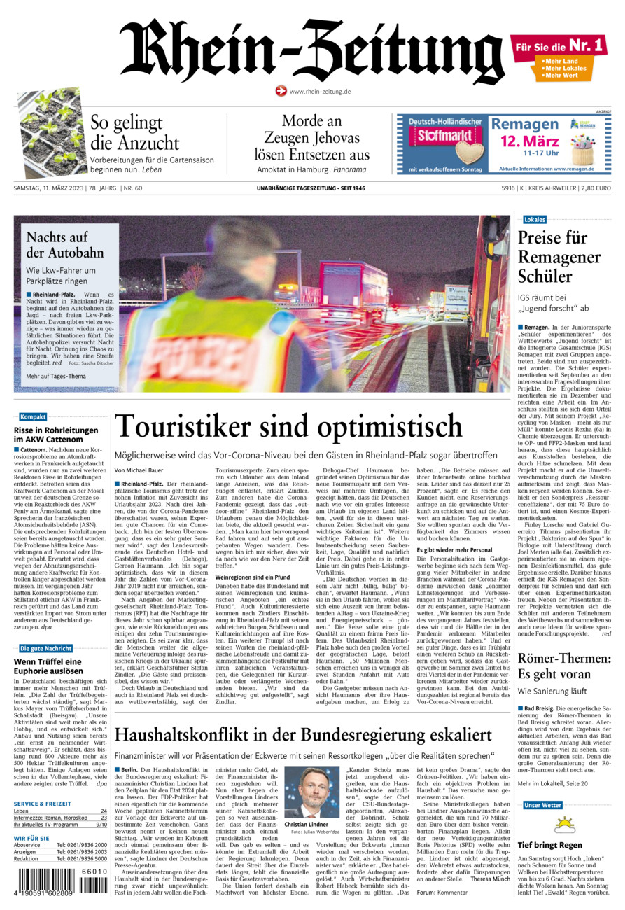 Rhein-Zeitung Kreis Ahrweiler vom Samstag, 11.03.2023