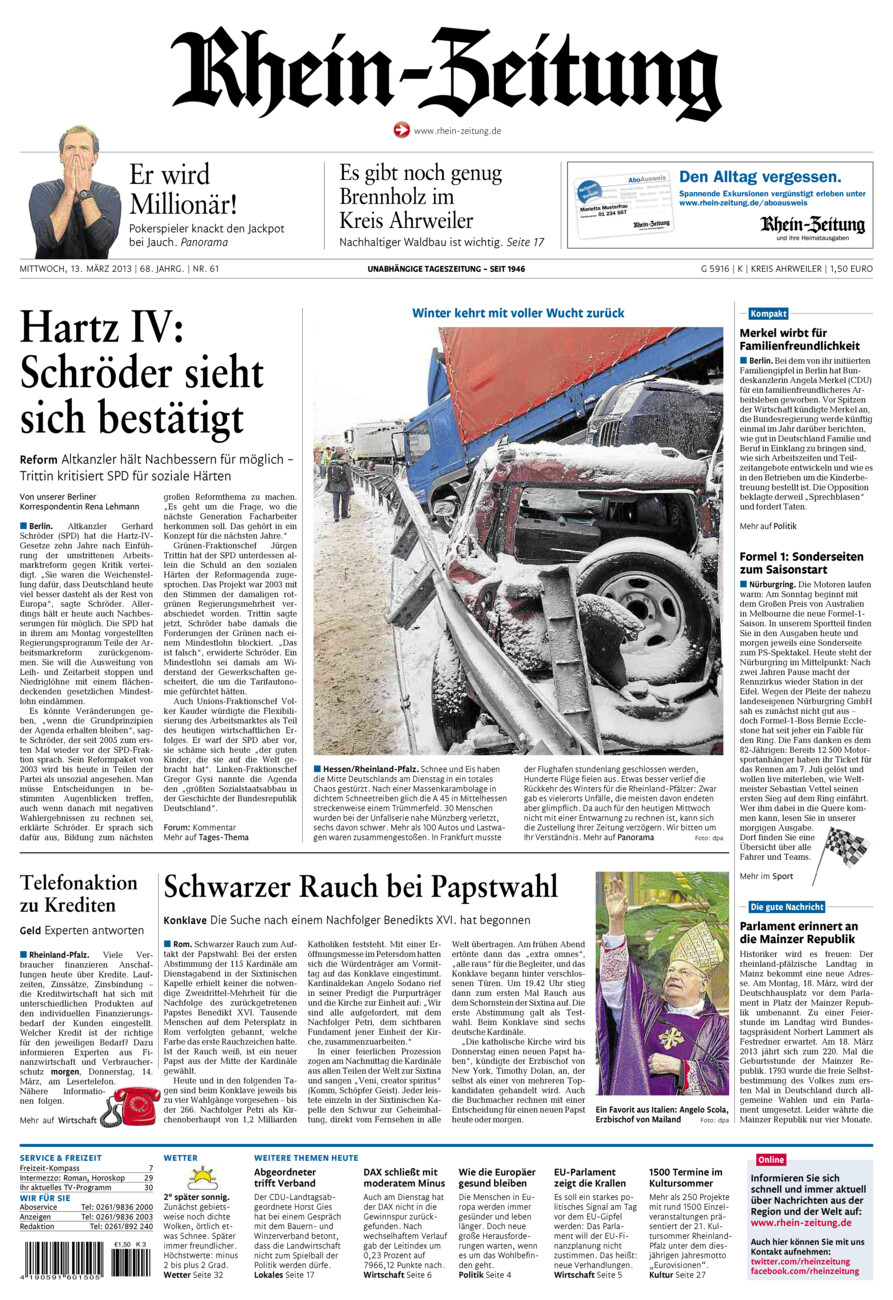Rhein-Zeitung Kreis Ahrweiler vom Mittwoch, 13.03.2013