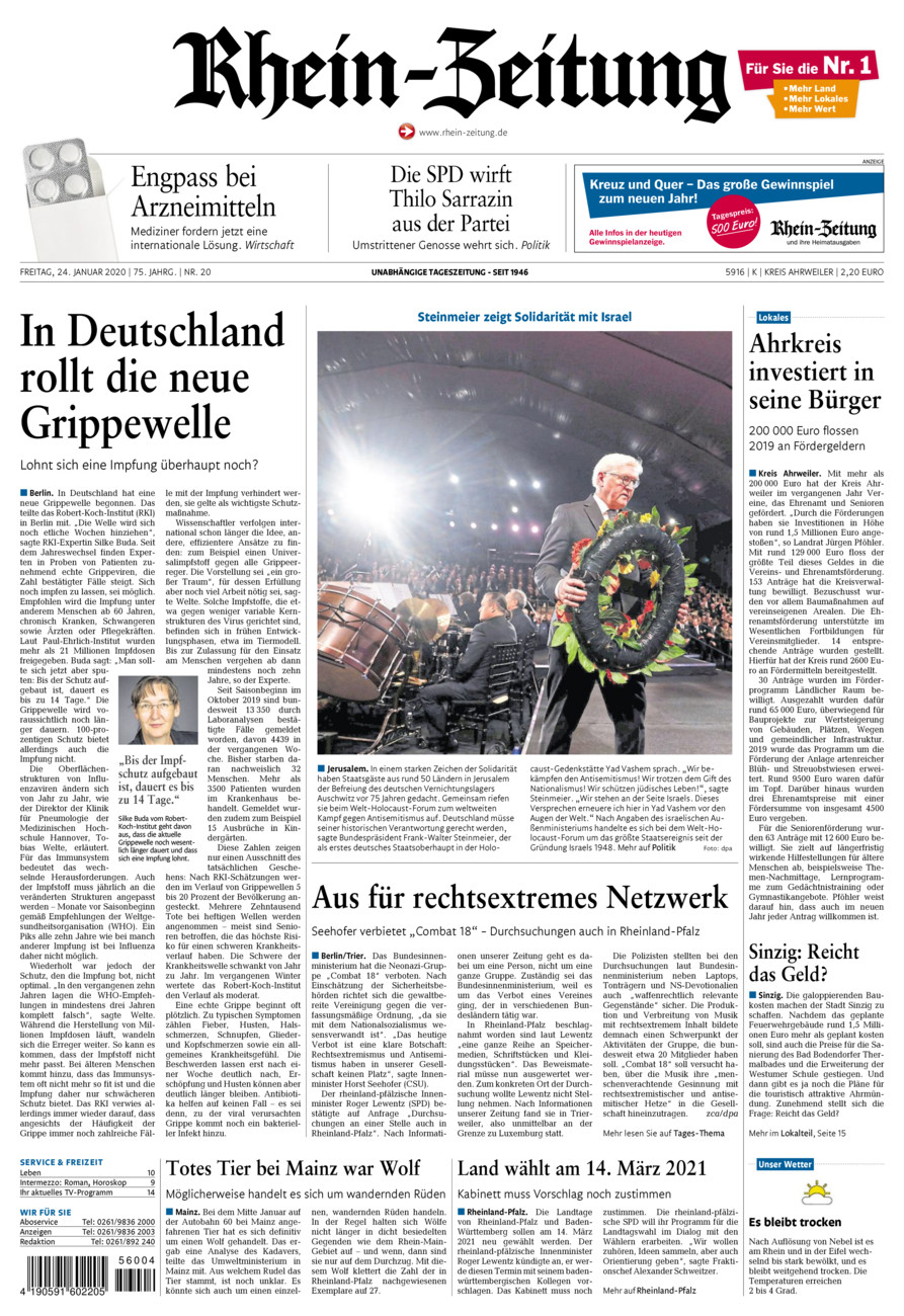 Rhein-Zeitung Kreis Ahrweiler vom Freitag, 24.01.2020