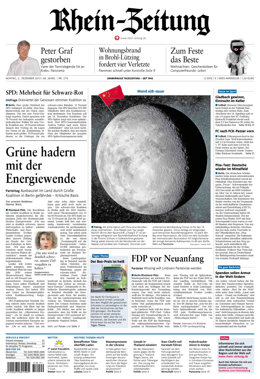 Rhein-Zeitung Kreis Ahrweiler vom Montag, 02.12.2013