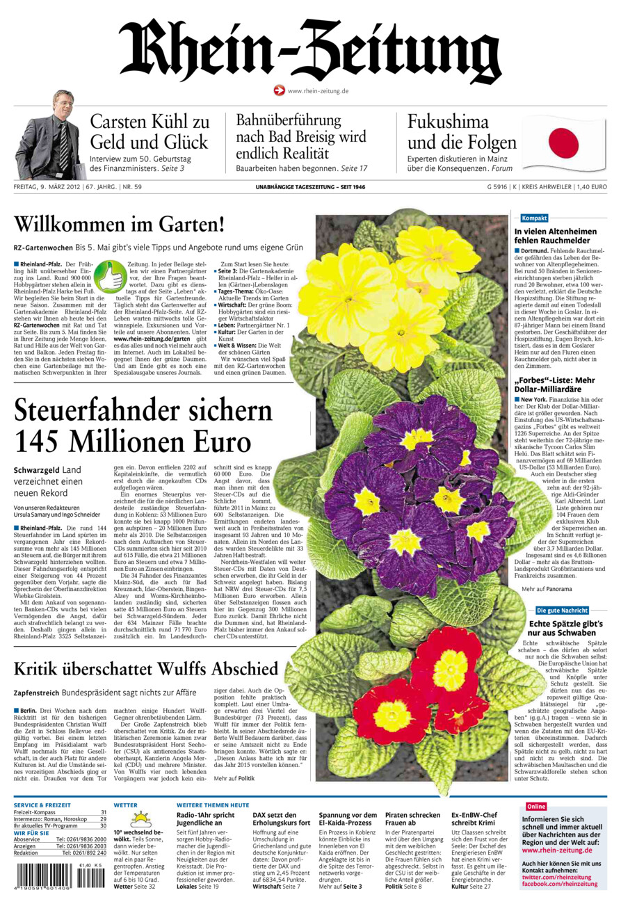 Rhein-Zeitung Kreis Ahrweiler vom Freitag, 09.03.2012