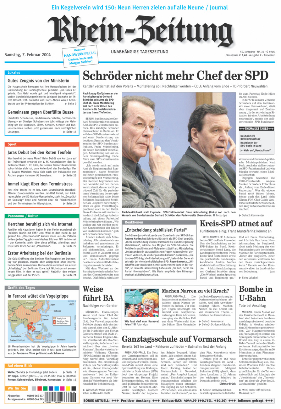 Rhein-Zeitung Kreis Ahrweiler vom Samstag, 07.02.2004