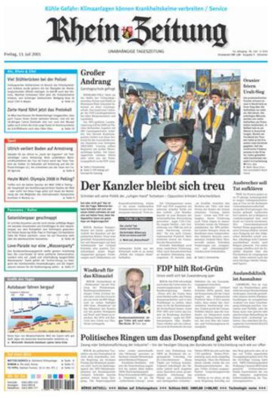 Rhein-Zeitung Kreis Ahrweiler vom Freitag, 13.07.2001