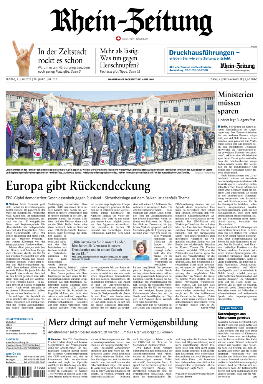Rhein-Zeitung Kreis Ahrweiler vom Freitag, 02.06.2023