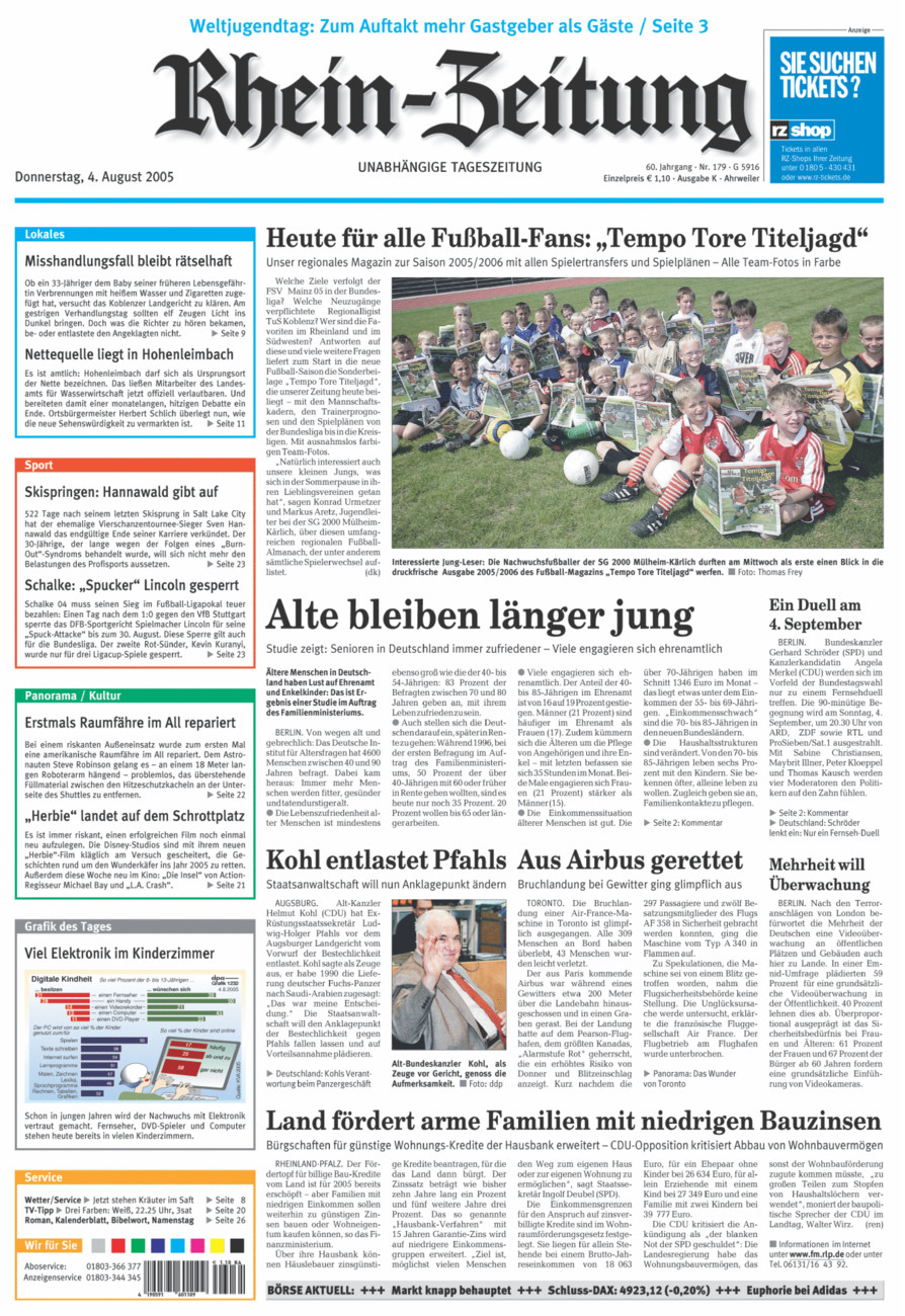 Rhein-Zeitung Kreis Ahrweiler vom Donnerstag, 04.08.2005