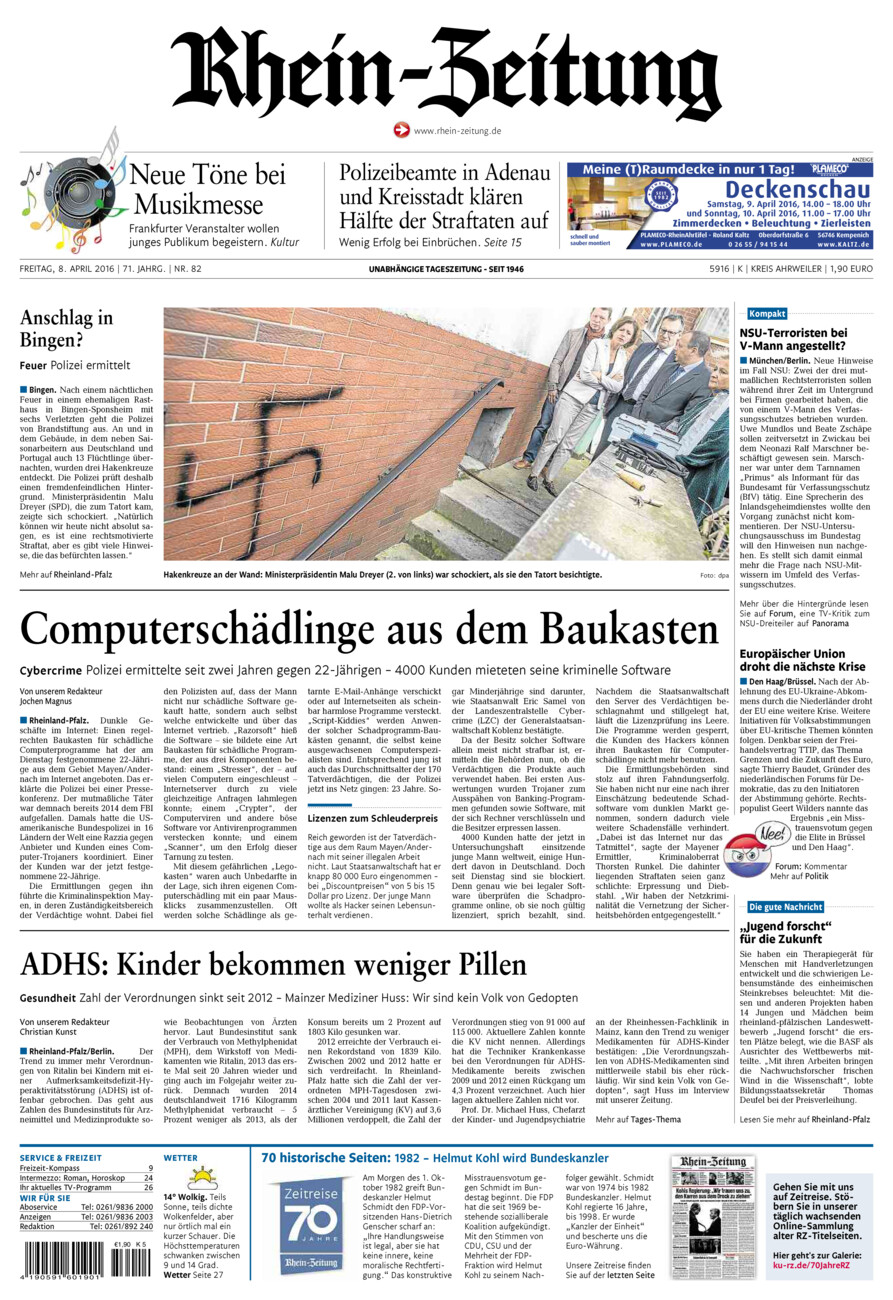 Rhein-Zeitung Kreis Ahrweiler vom Freitag, 08.04.2016