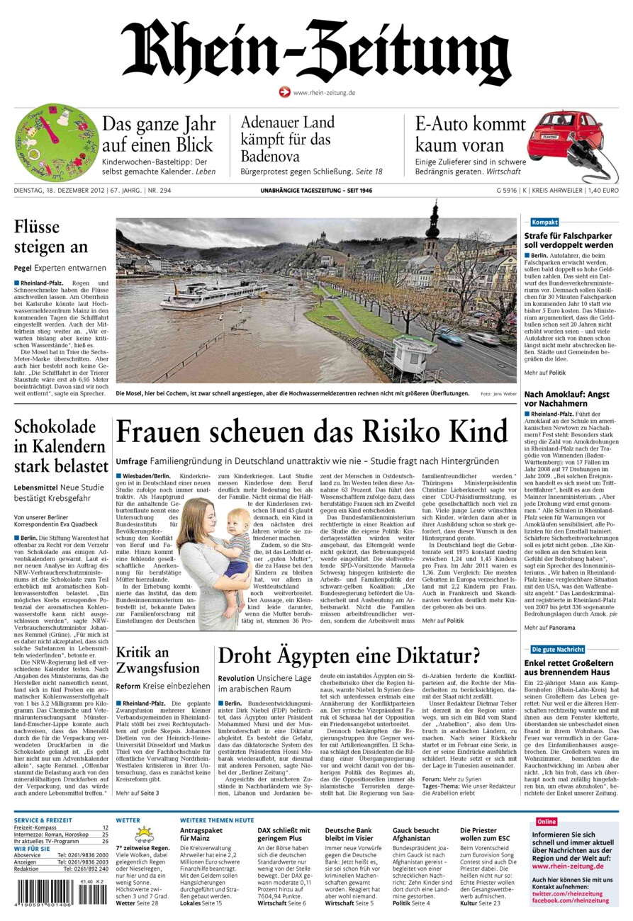 Rhein-Zeitung Kreis Ahrweiler vom Dienstag, 18.12.2012
